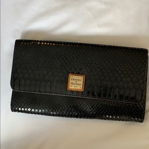 Black croc clutch by Dooney & Bourke